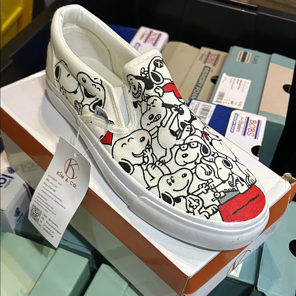 Women's Slip-On Sneakers - Snoopy custom painted